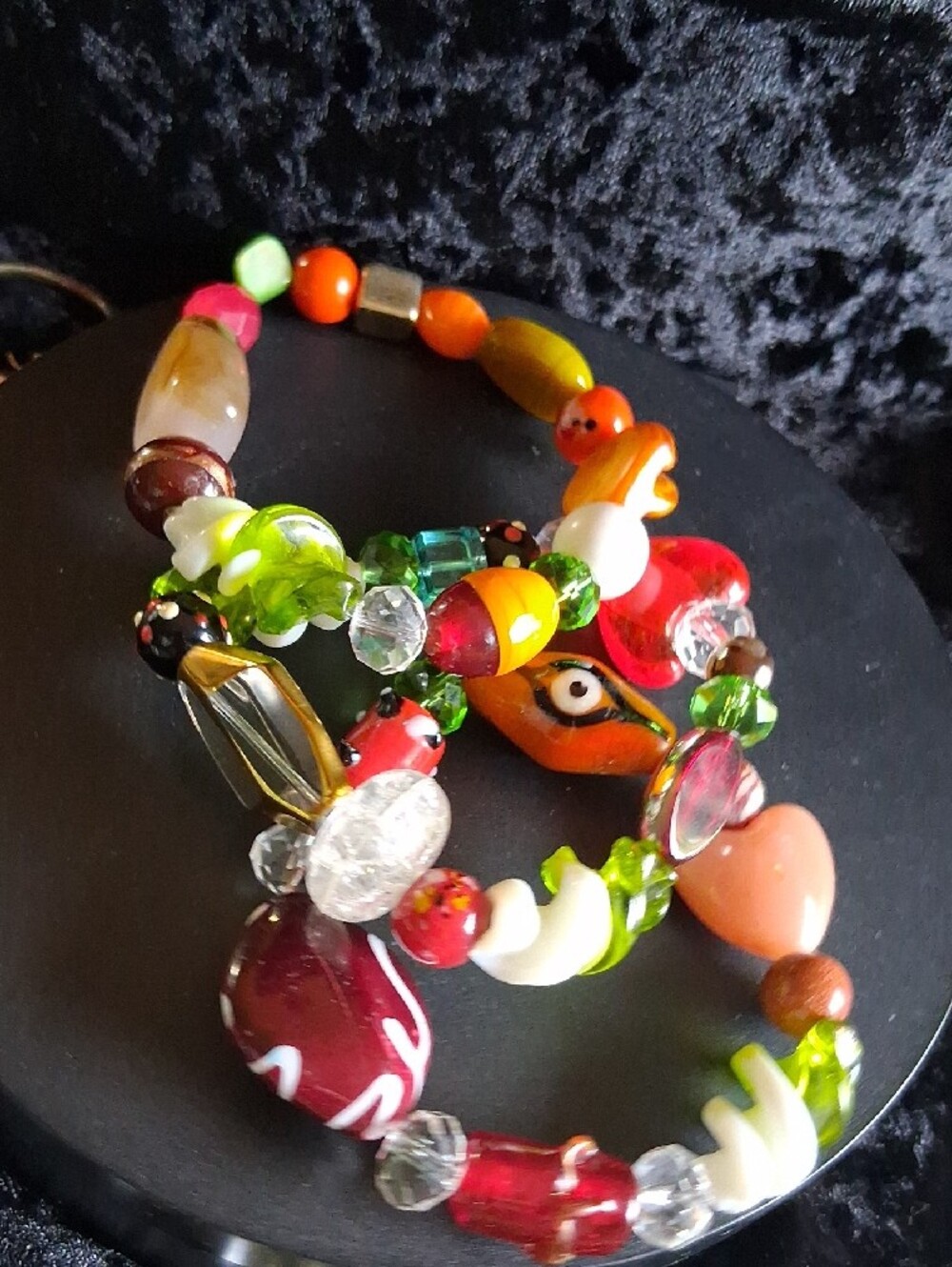 Handmade Multicolor Beaded Bracelet - Vibrant Mixed Glass Beads - Picture 5 of 8